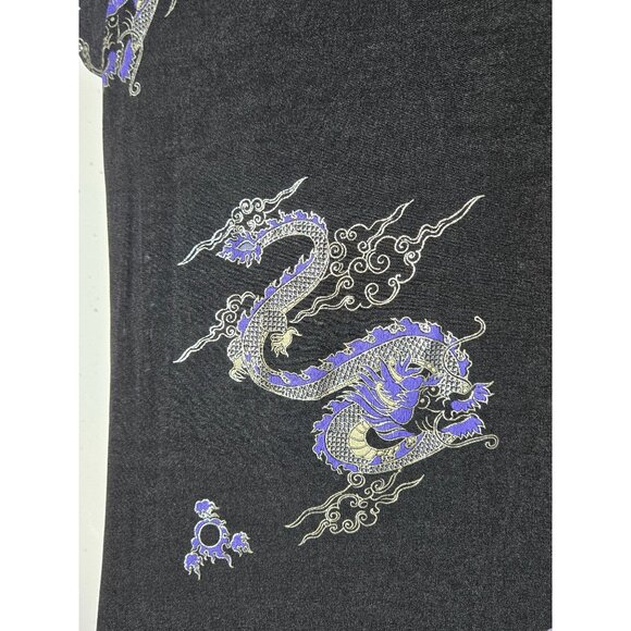Mystical Dragon Print Maxi Dress in Black with Lavender Motifs - Picture 4 of 9